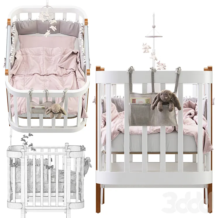 Кроватка-трансформер MOMMY LUX happy baby - Кровати - 3D модель-1