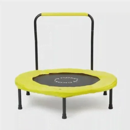 "50023, Батут каркасный Happy Baby детский НIGH JUMP для дома и улицы с ручкой, диаметр 91,5, black/yellow"