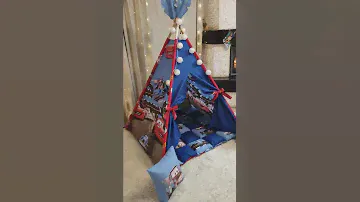 Вигвам для ребенка "Тачки" Bon Bon на синем Детская палатка Полный комплект !