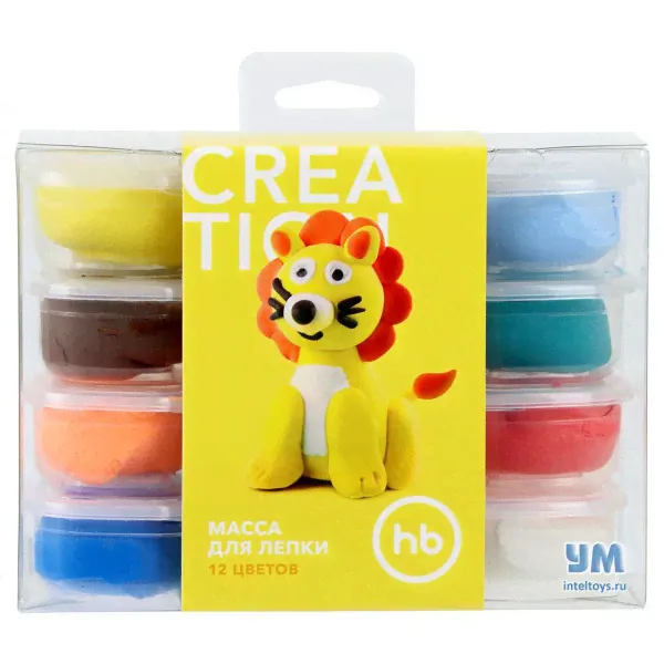 Застывающая масса для лепки Happy Baby (Хэпи Бэби), 12 цветов-0