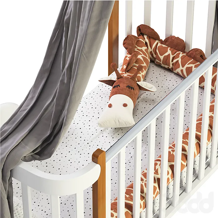 Кроватка-трансформер MOMMY LUX happy baby - Кровати - 3D модель-4
