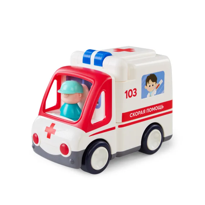 Игрушка Happy Baby скорая помощь AMBULANCE white 331892